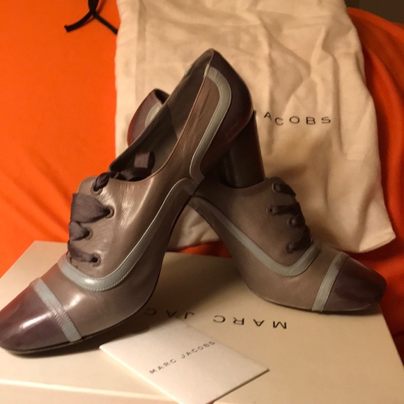 Authentic Marc Jacobs leather captoe tie-up - Picture 5 of 8